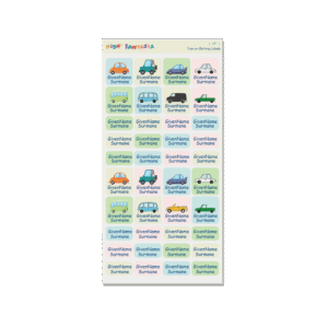 Iron on Clothing Labels - Car 1