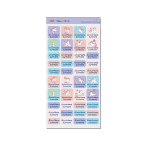 Iron on Clothing Labels - Unicorn