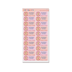 Alternative view of Allergy Name Labels -No Peanuts