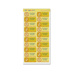 Allergy Name Labels -No Peanuts